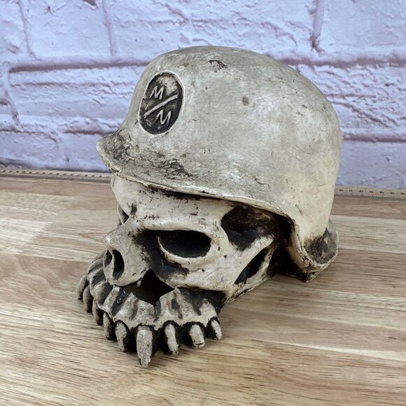 Metal Mulisha Life Size Skull Made 9/12/2011. Cracked. 7" Tall - Picture 5 of 10